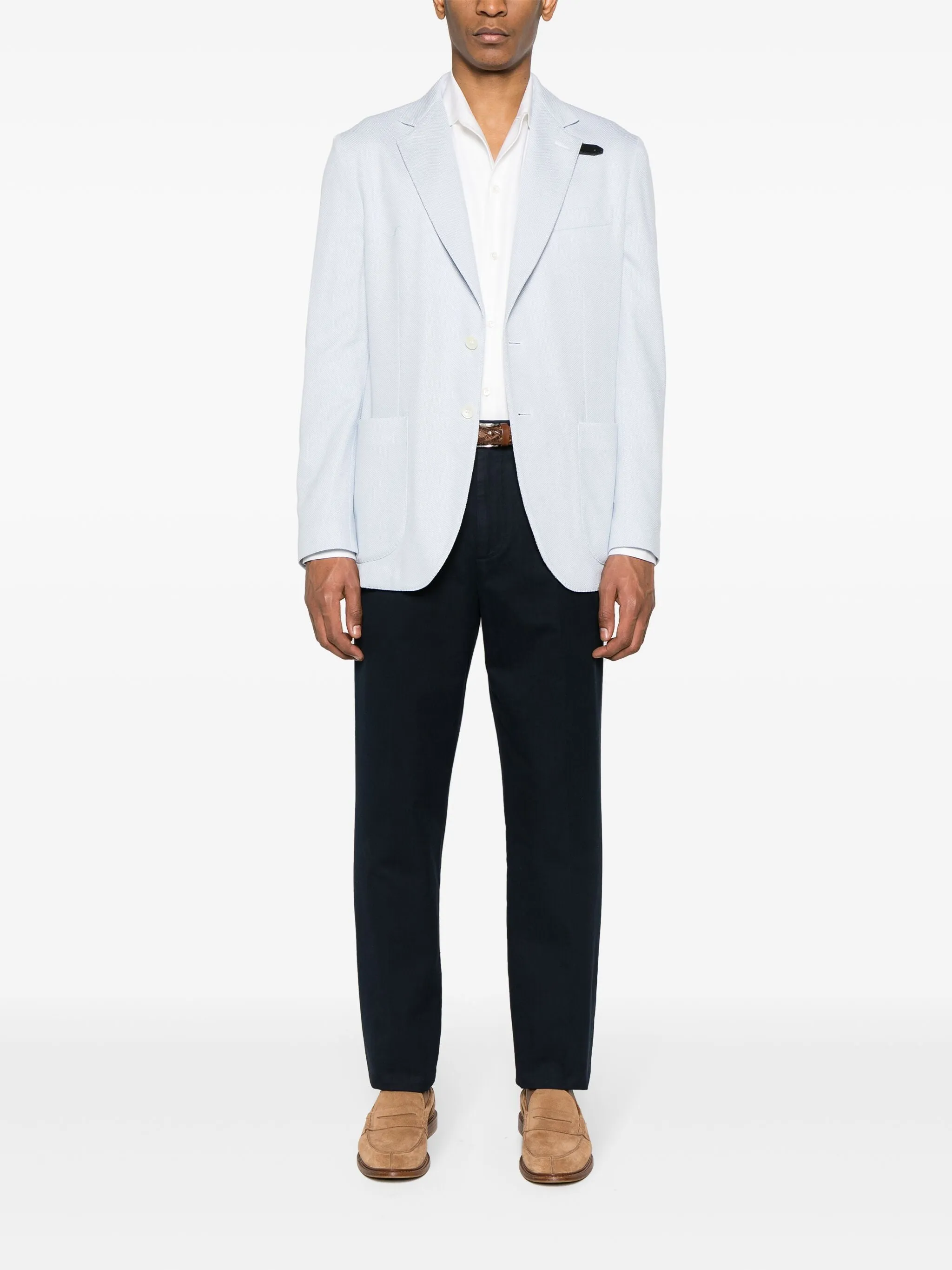 Spread-Collar Twill-Weave Shirt
