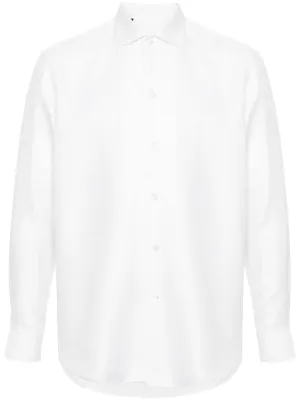 Spread-Collar Twill-Weave Shirt