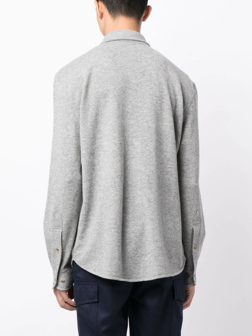 Spread-Collar Wool-Blend Cardigan