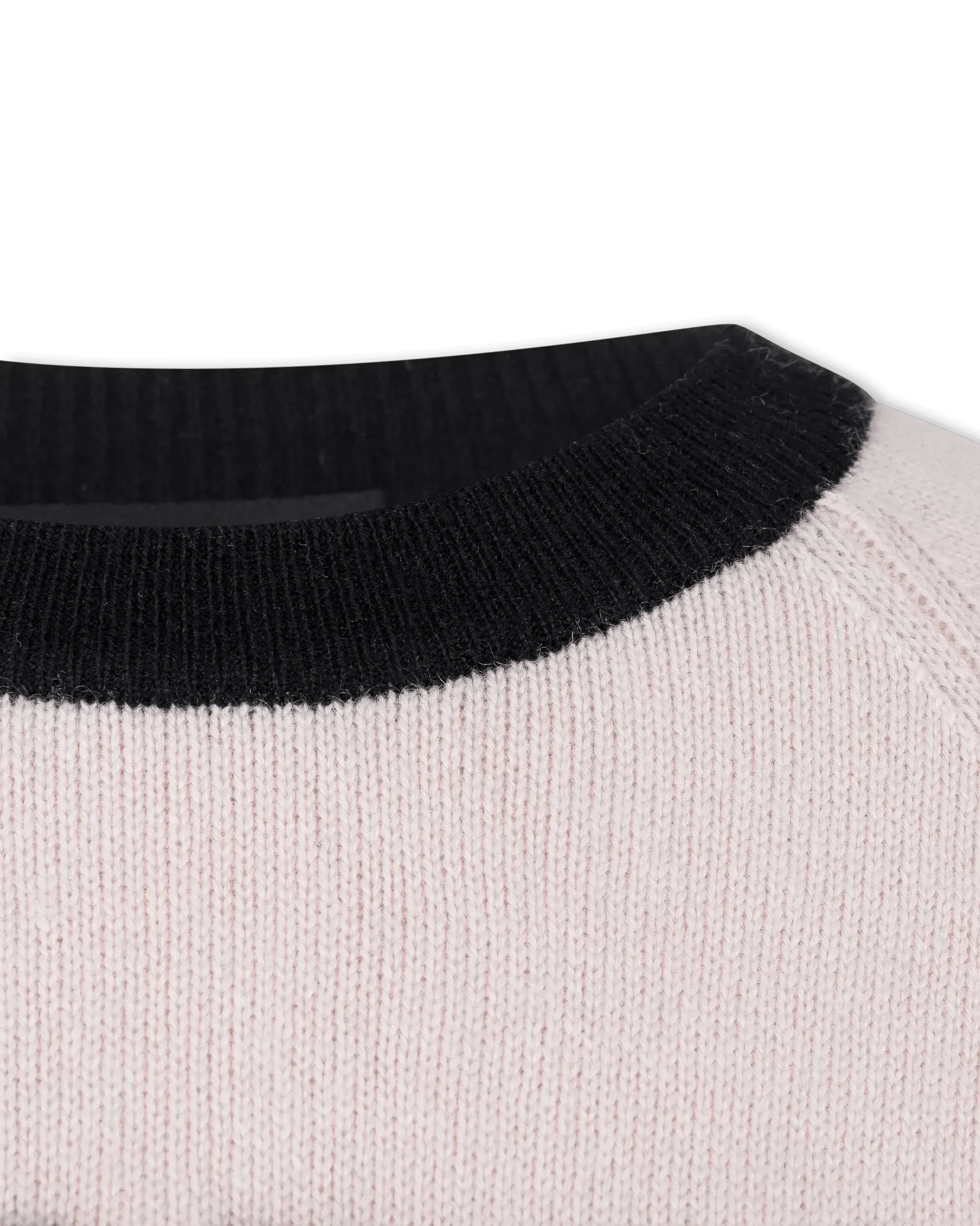Two-Tone Cashmere Crewneck Sweater