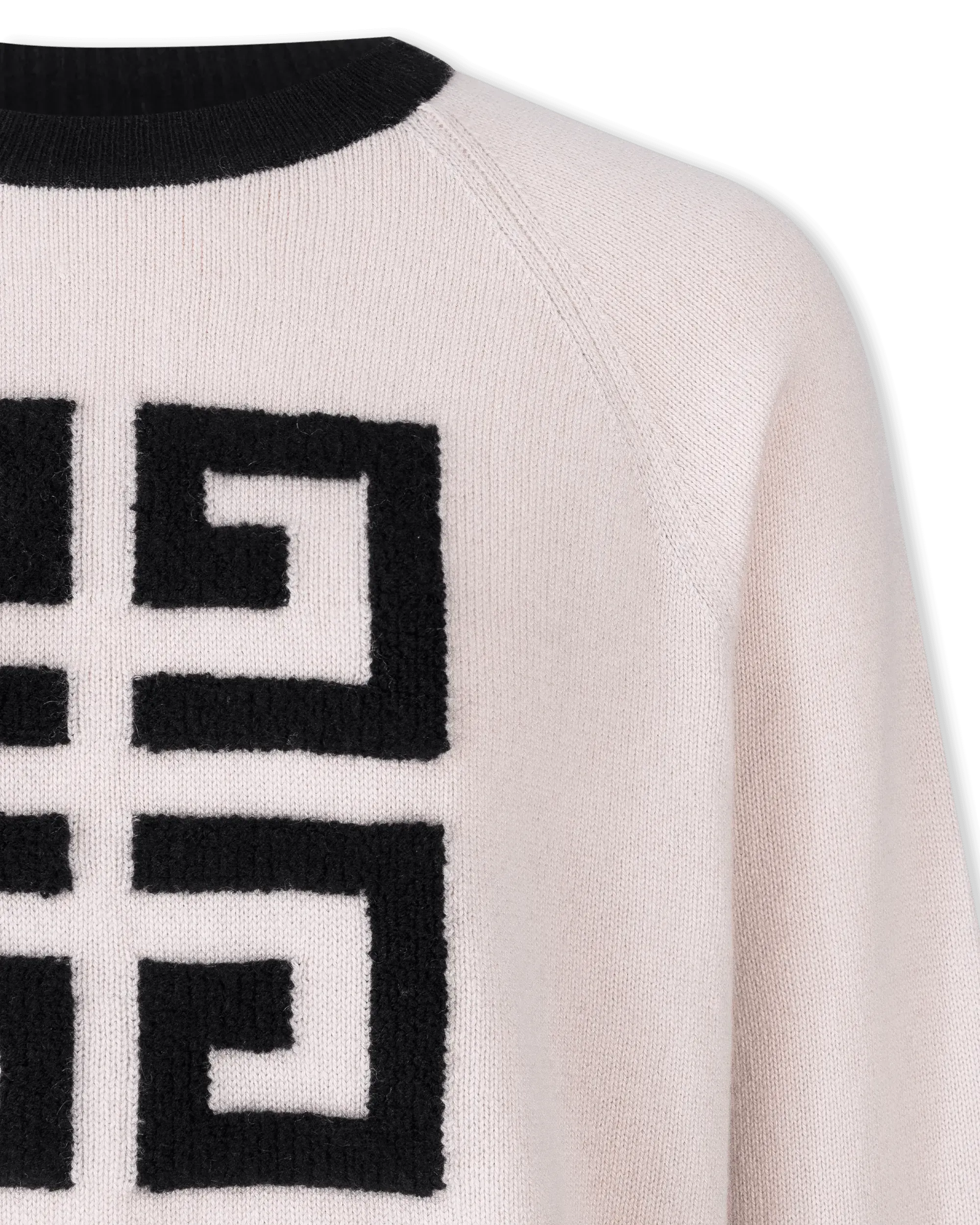 Two-Tone Cashmere Crewneck Sweater